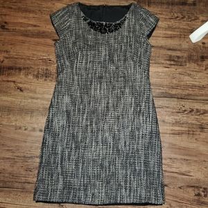 Banana Republic Black White Tweed Dress Size 12